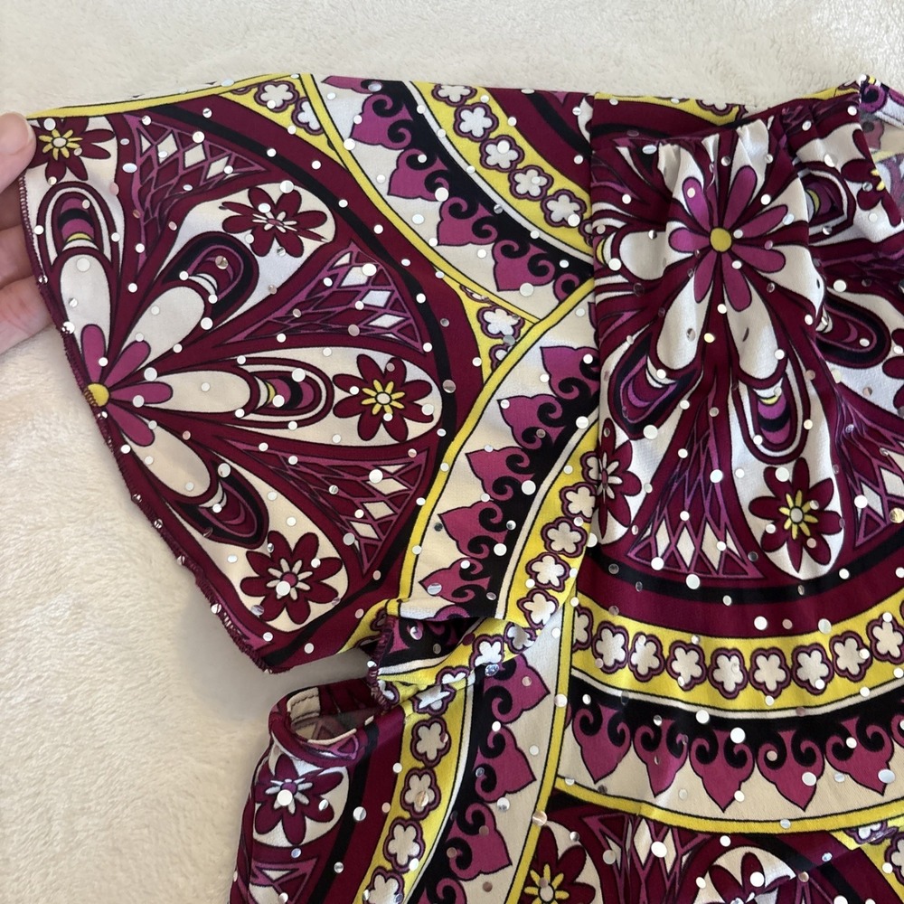 Vintage INC‎ International Concepts Sequin Medallion Floral Empire Waisted 1X - Picture 7 of 11